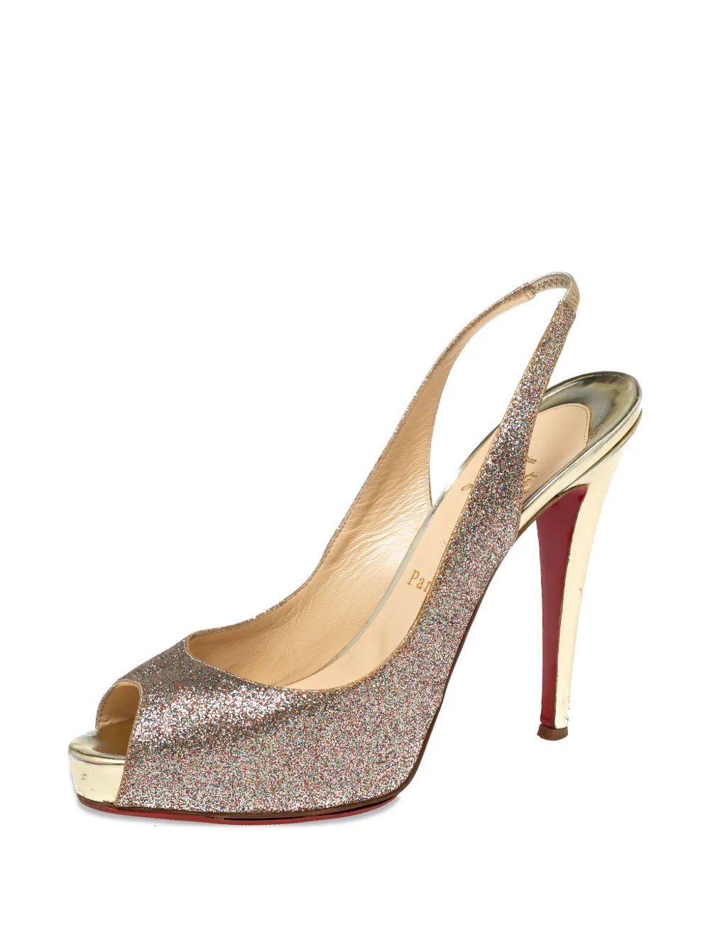 Christian Louboutin Pre-Owned 125 mm pumps met glitters - Goud