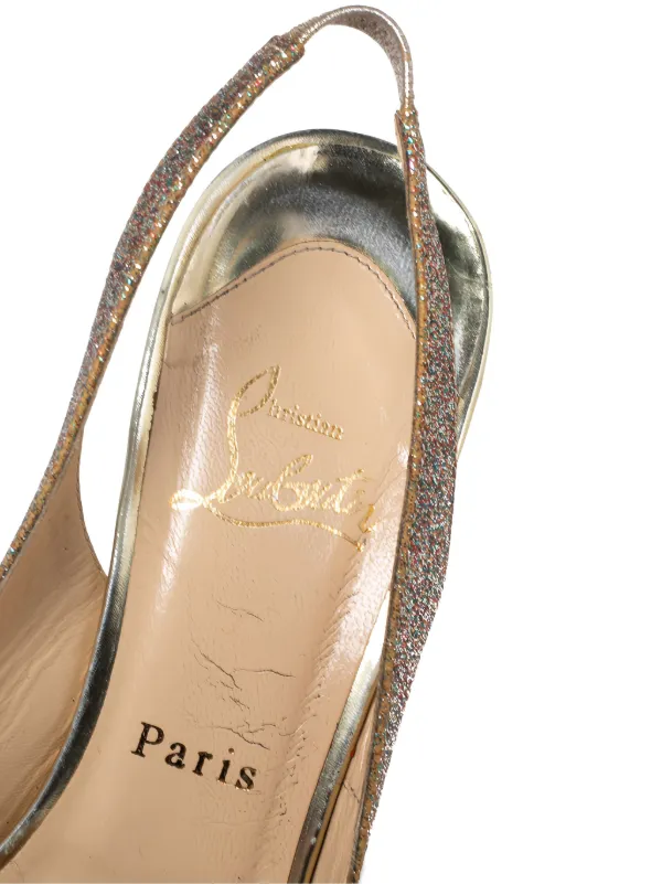 Christian Louboutin Pre-Owned グリッターパンプス 125mm | ゴールド