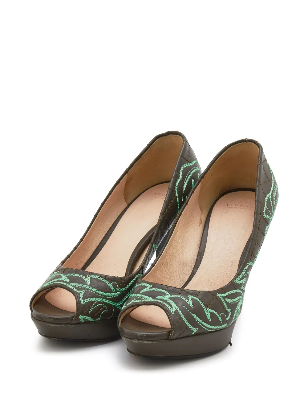 Versace Pre-Owned 95mm embroidered pumps | Image 2