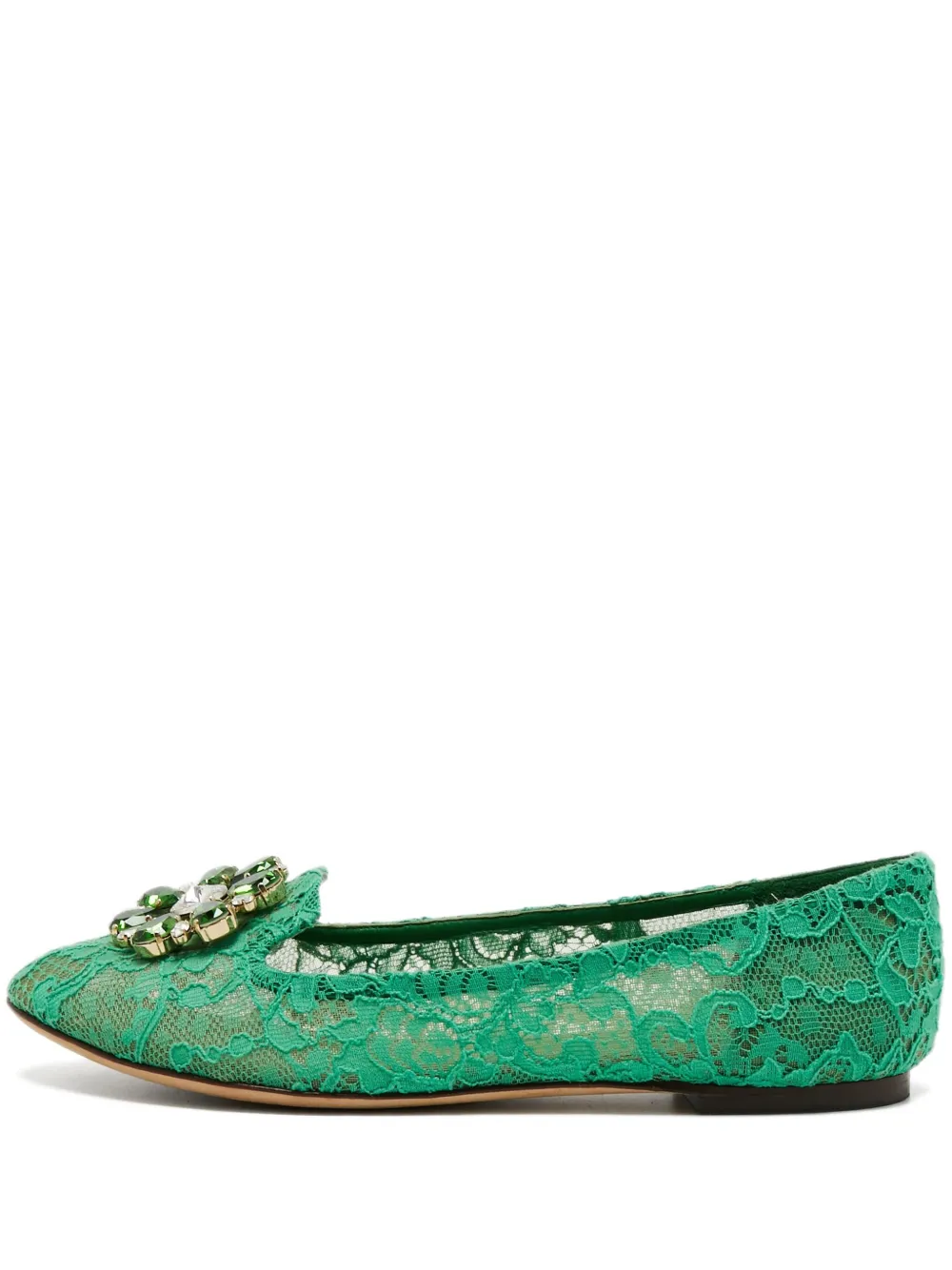Dolce & Gabbana Pre-Owned lace ballet flats | Green | Image 1