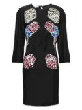 Stella McCartney Pre-Owned floral-embroidered shift dress - Black