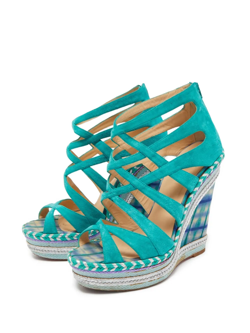 Christian Louboutin Pre-Owned 150 mm sandalen met sleehak en bandjes - Groen