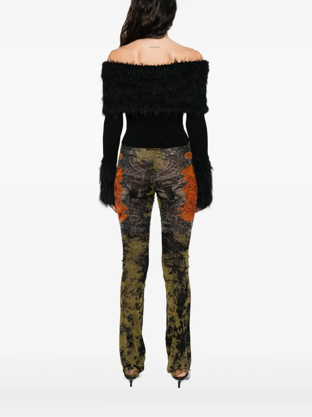 Jean Paul Gaultier shearling sweater Zwart