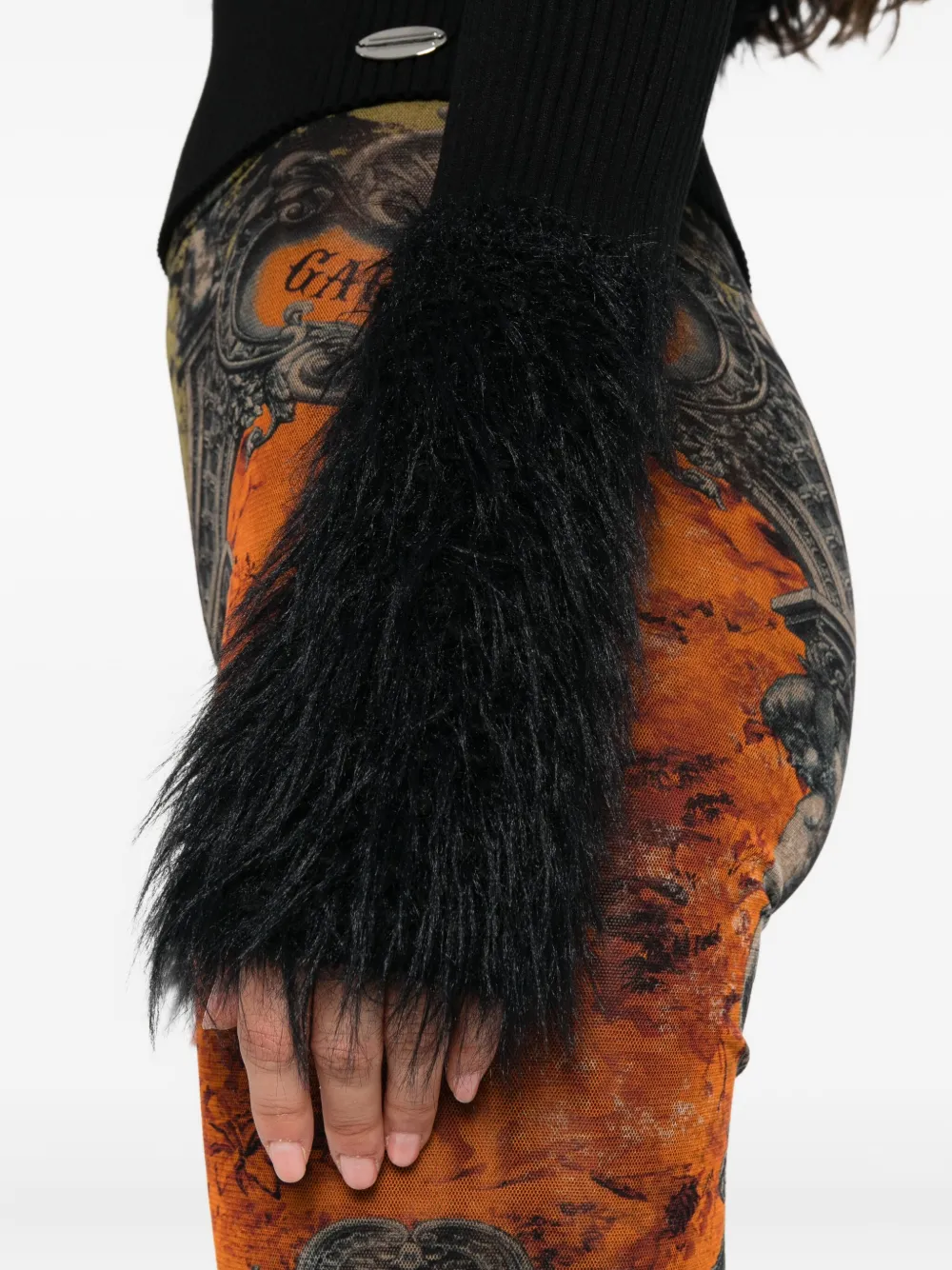 Jean Paul Gaultier shearling sweater Zwart