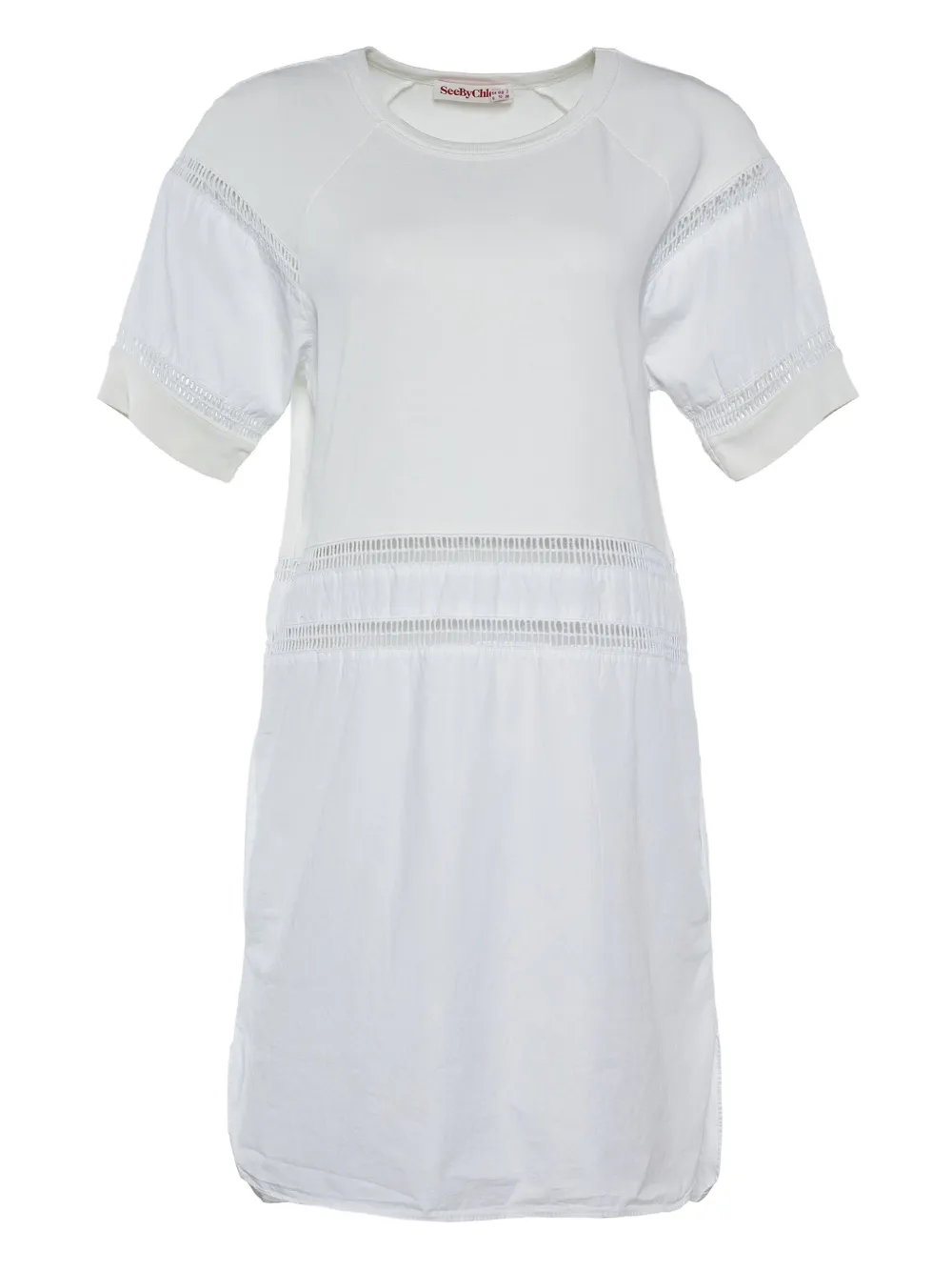See By Chloé Vintage pre-owned lace-trimmed short-sleeve dress - White