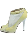 Roberto Cavalli Vintage pre-owned 120mm mesh-panel peep-toe ankle boots - Yellow