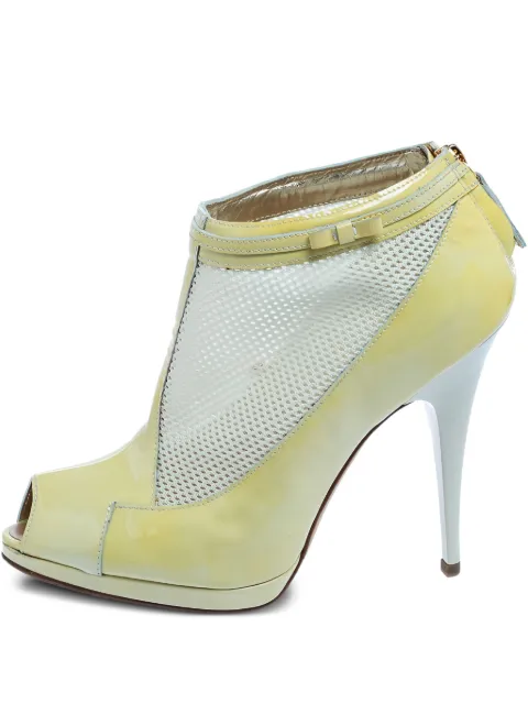 Roberto Cavalli Vintage pre-owned 120mm mesh-panel peep-toe ankle boots