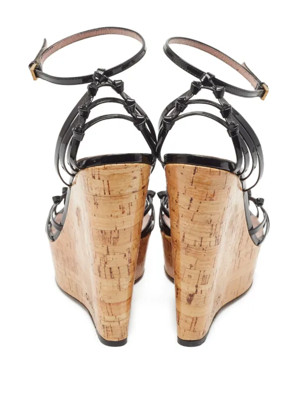 Gucci Pre-Owned コルクウェッジサンダル 120mm | ブラック | FARFETCH JP