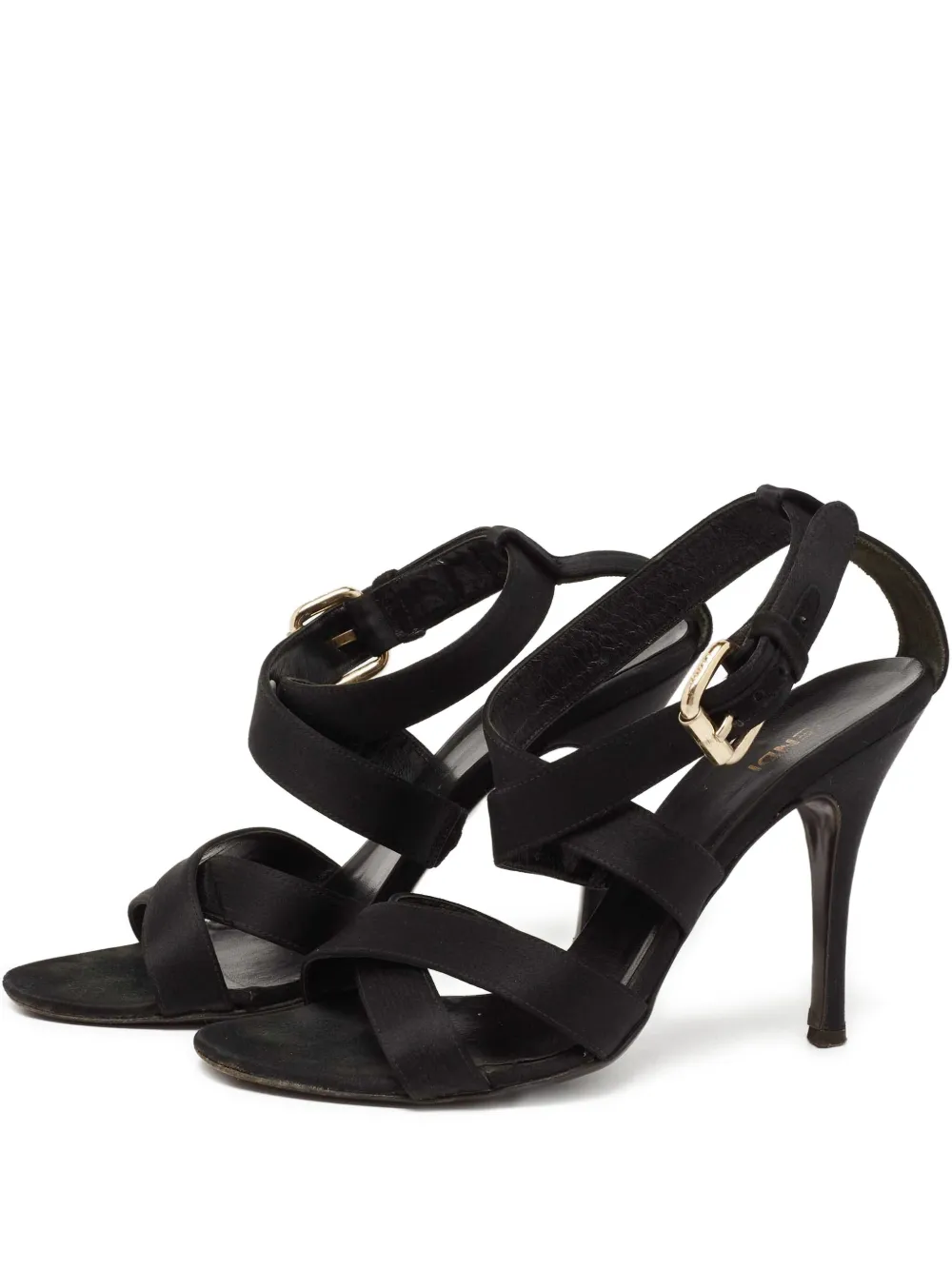 Fendi Pre-Owned 100mm satin sandals | Black | Image 1