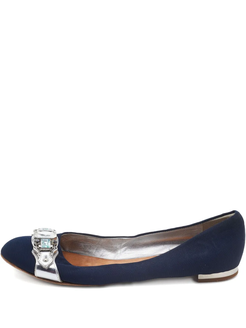 Giuseppe Zanotti Vintage crystal-embellishment ballet flats - Blu