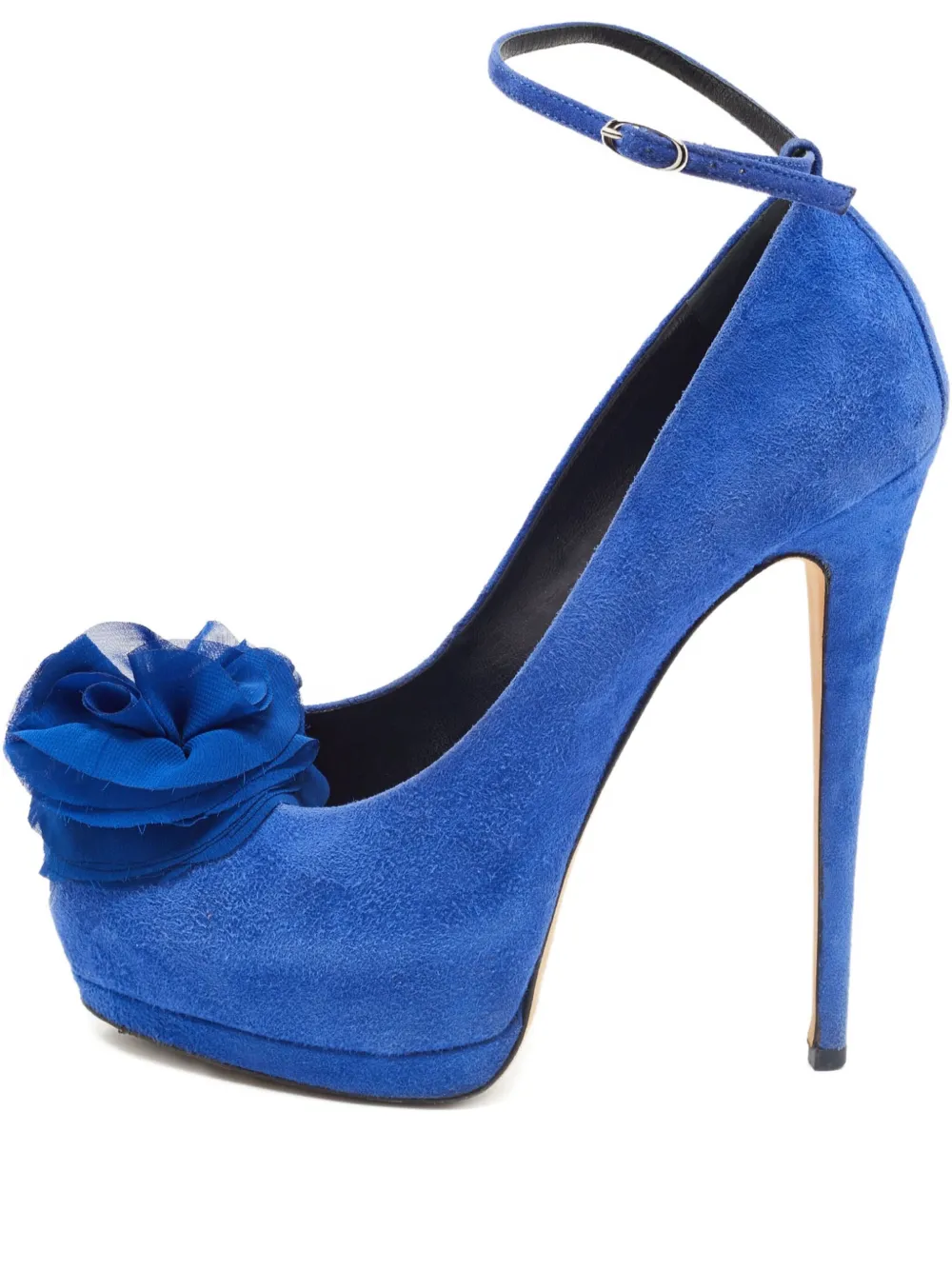 Pre-owned 150mm suede platform pumps
