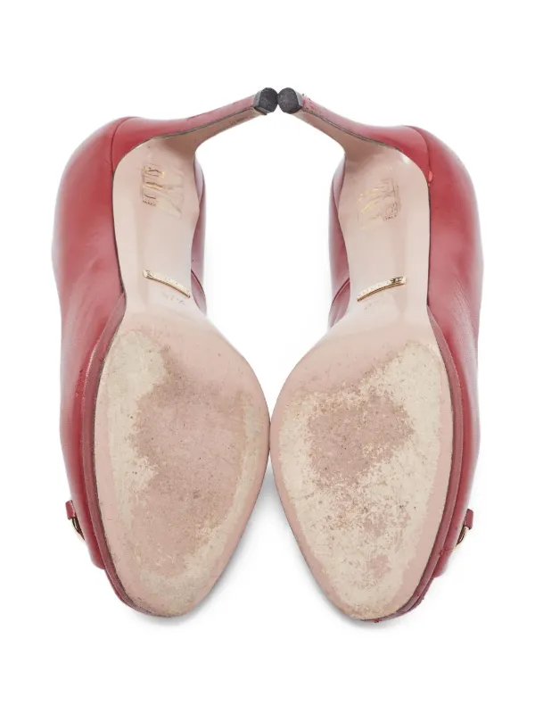 Gucci Pre-Owned Escarpins En Cuir à Talon 110 Mm Rouge FARFETCH TN