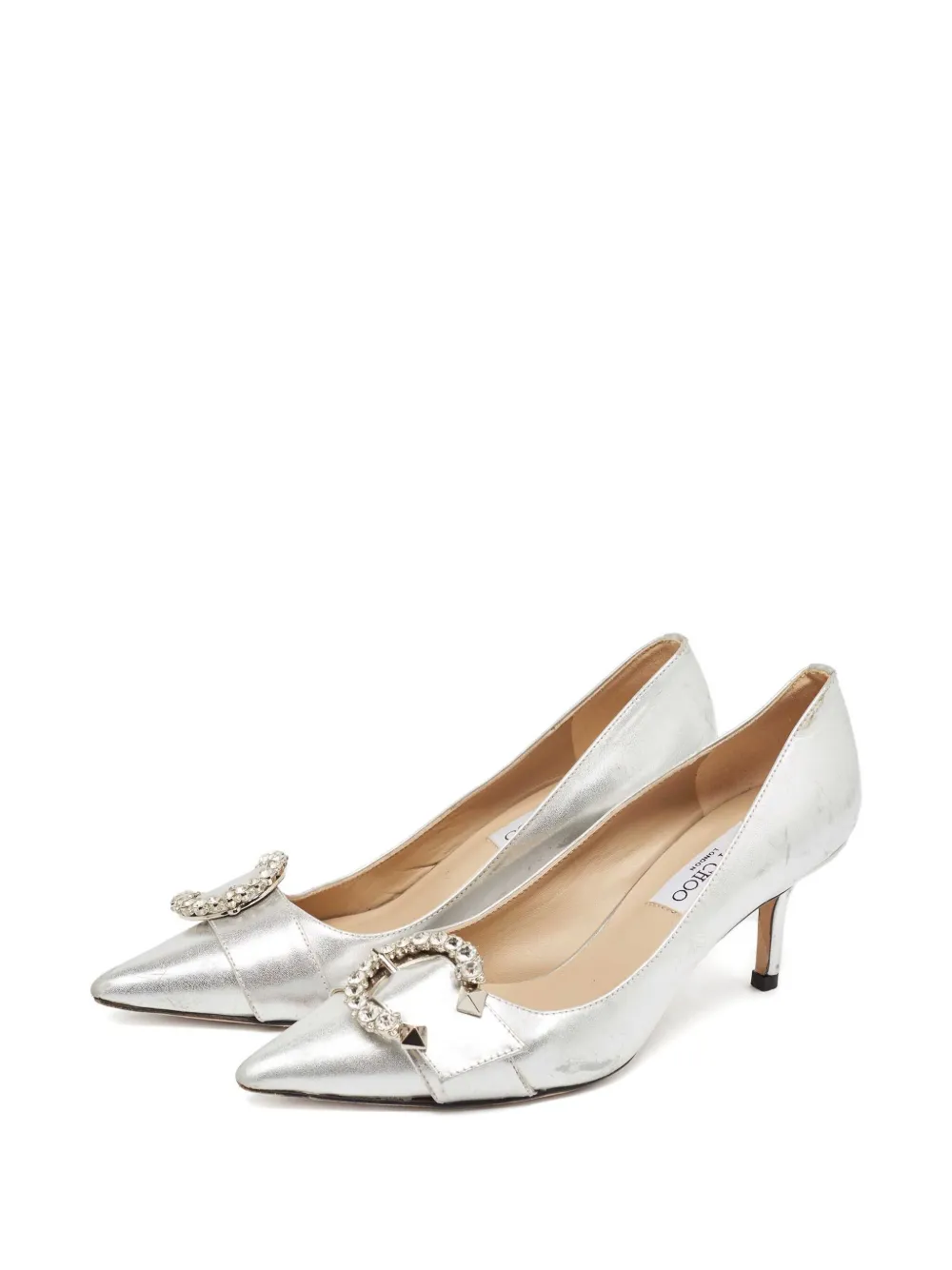 Jimmy Choo Pre-Owned 70mm Saresa crystal-buckle pumps | Image 2