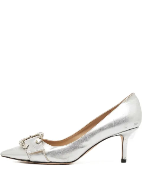 Jimmy Choo Pre-Owned 70mm Saresa crystal-buckle pumps