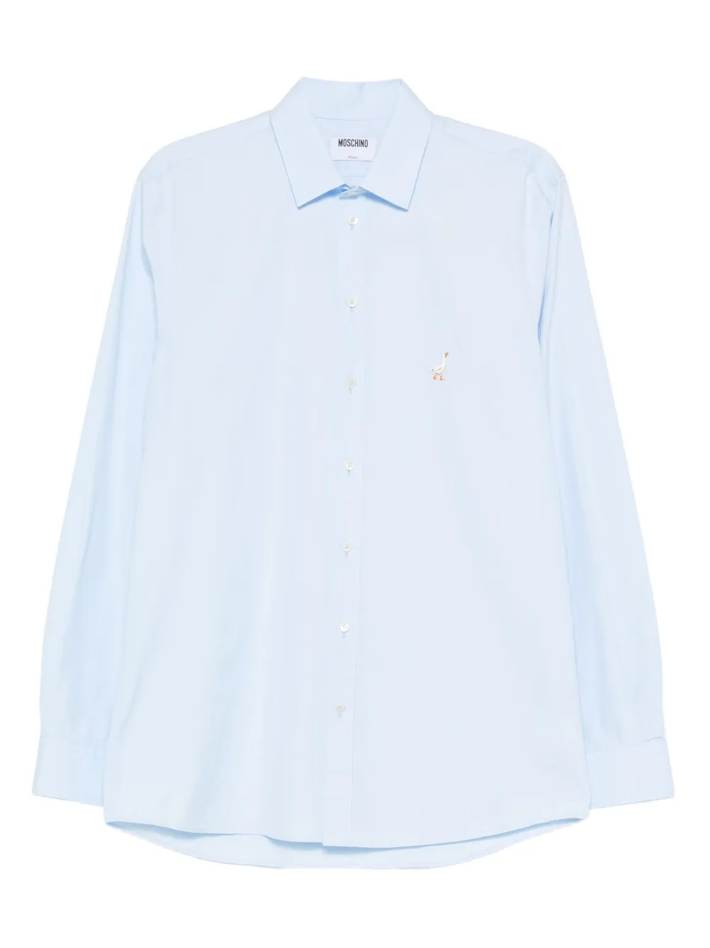 Moschino embroidered cotton shirt Blauw