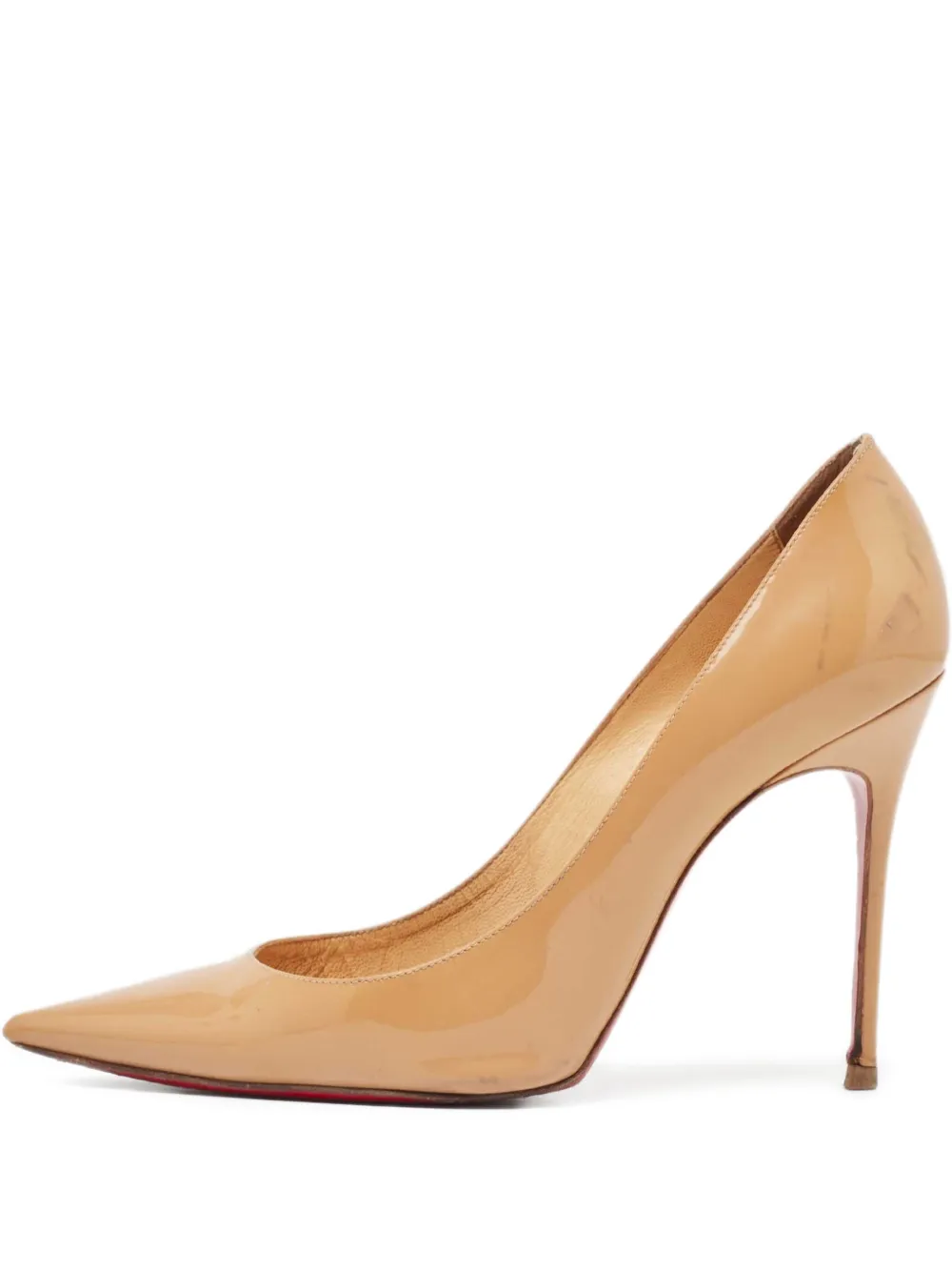 Christian Louboutin Pre-Owned 100mm patent pumps | Neutrals | Image 1