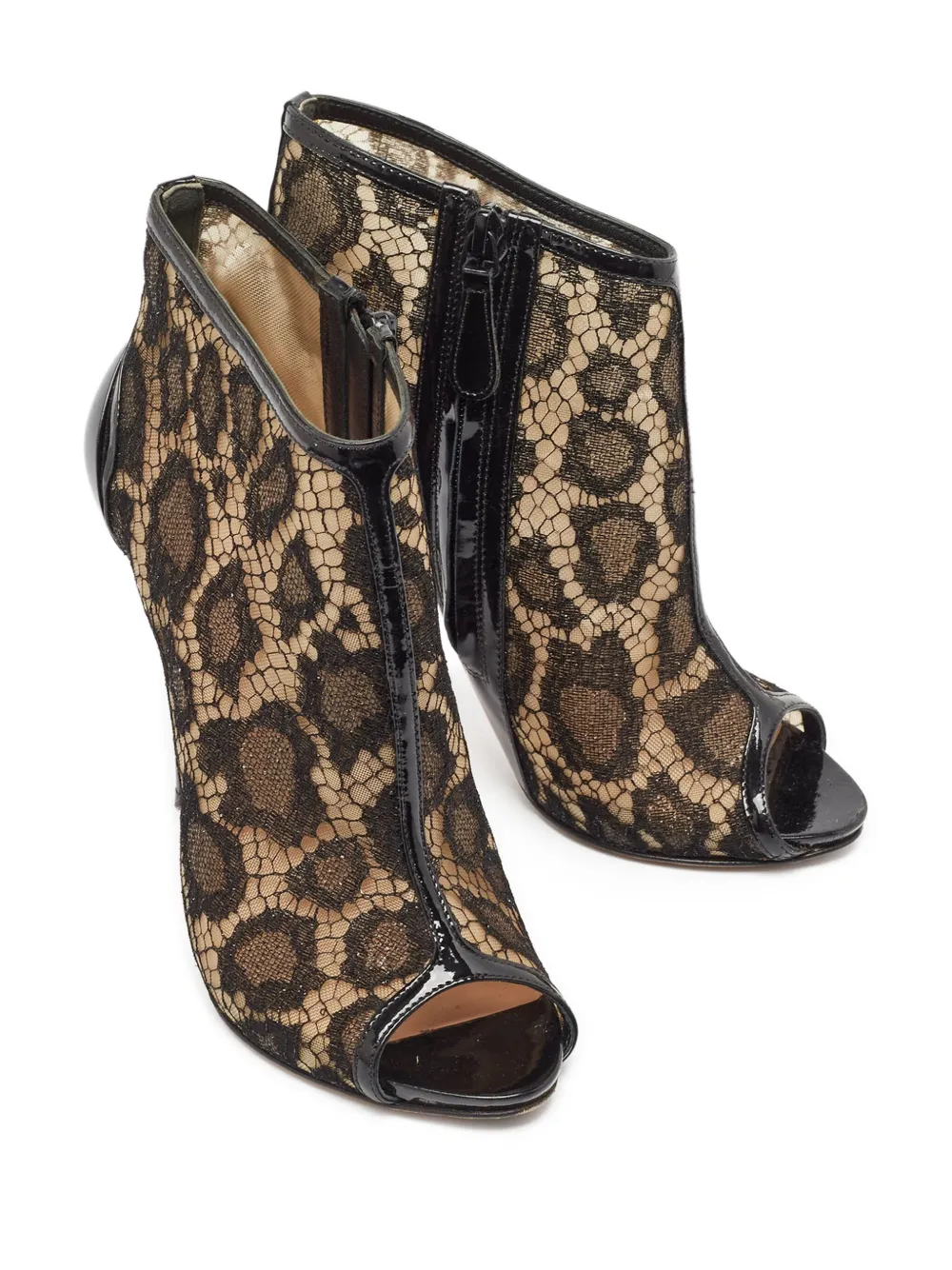 Alexander McQueen Pre-Owned 120 mm enkellaarzen met veters - Zwart