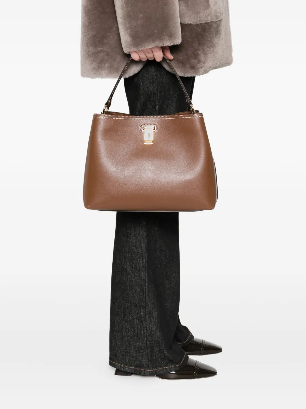 Bally Easy key-lock shoulder bag - Bruin