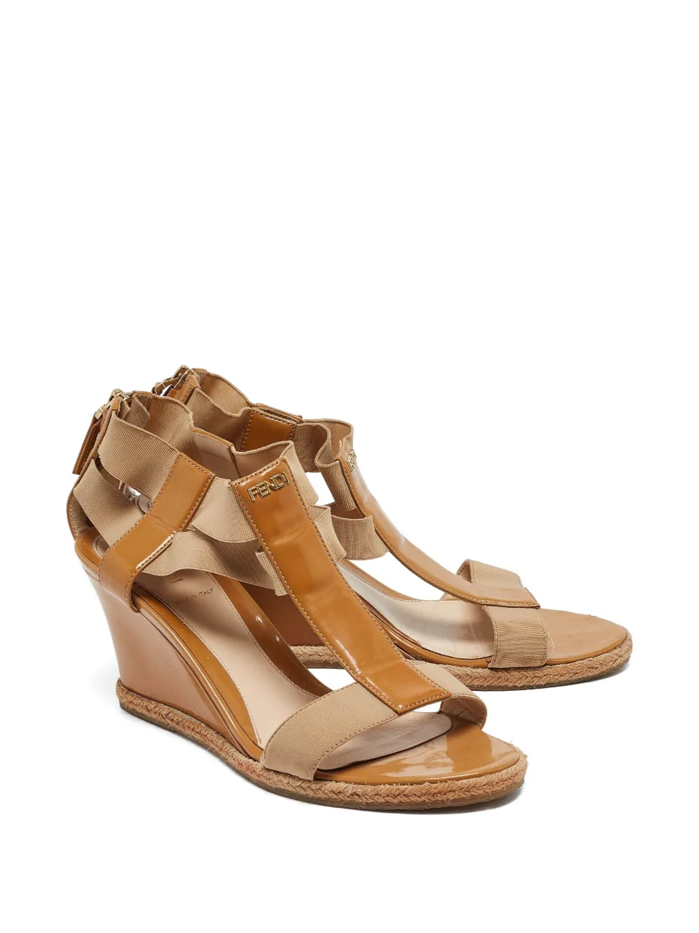 Fendi Pre-Owned Sandalen met sleehak - Beige