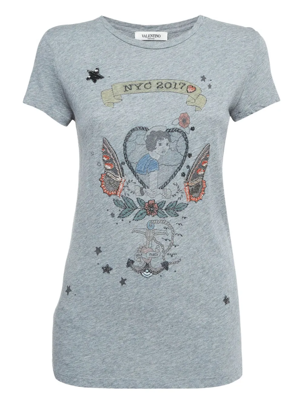Valentino Garavani Pre-Owned デコラティブ Tシャツ - グレー Valentino Garavani Pre-Owned デコラティブ Tシャツ - グレー