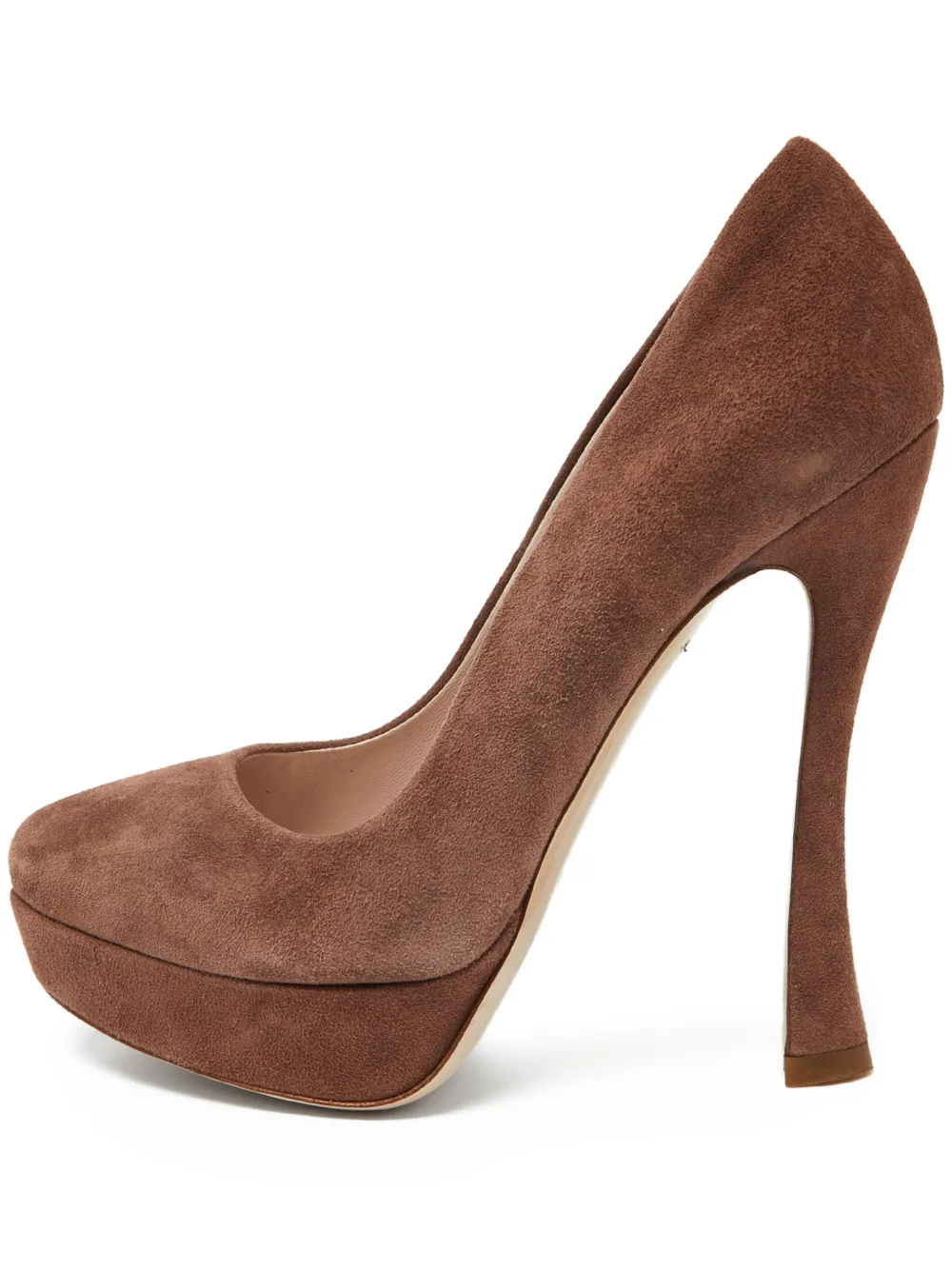 Miu Miu Pre-Owned suede platform pumps - Marrone