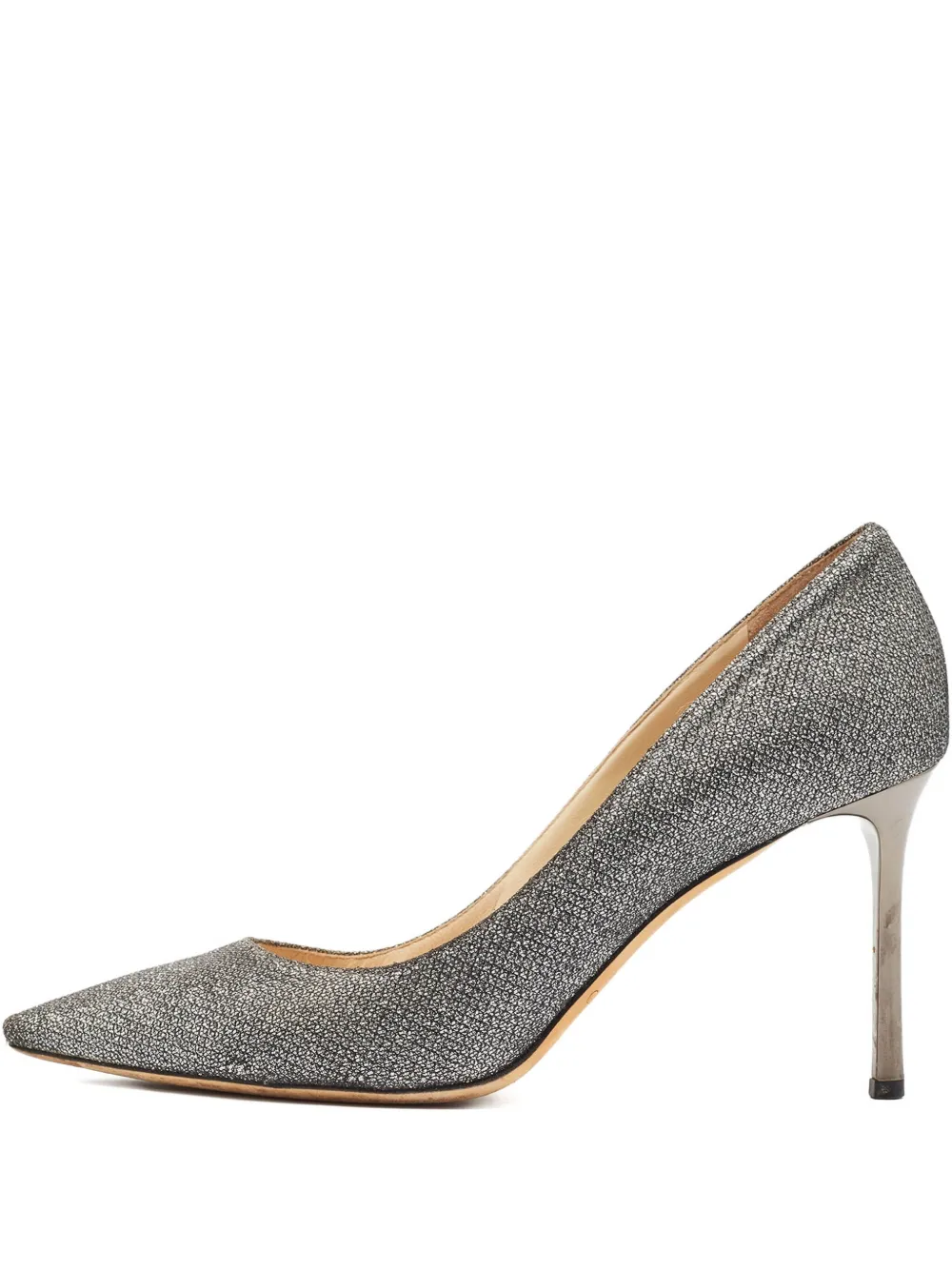 Jimmy Choo Pre-Owned glitter-embellished heeled pumps | Silver | Image 1