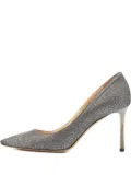 Jimmy Choo Pre-Owned glitter-embellished heeled pumps - Silver