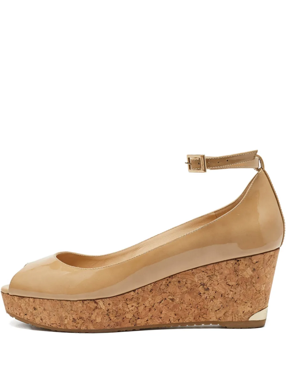 Pre-owned Jimmy Choo 75mm Patent-finish Wedge Pumps
