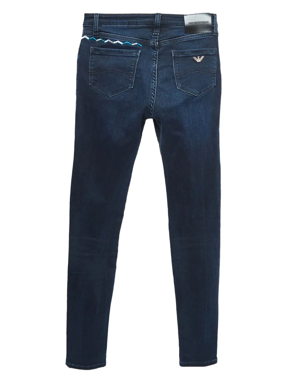 Emporio Armani Pre-Owned logo-embroidered jeans | Image 2