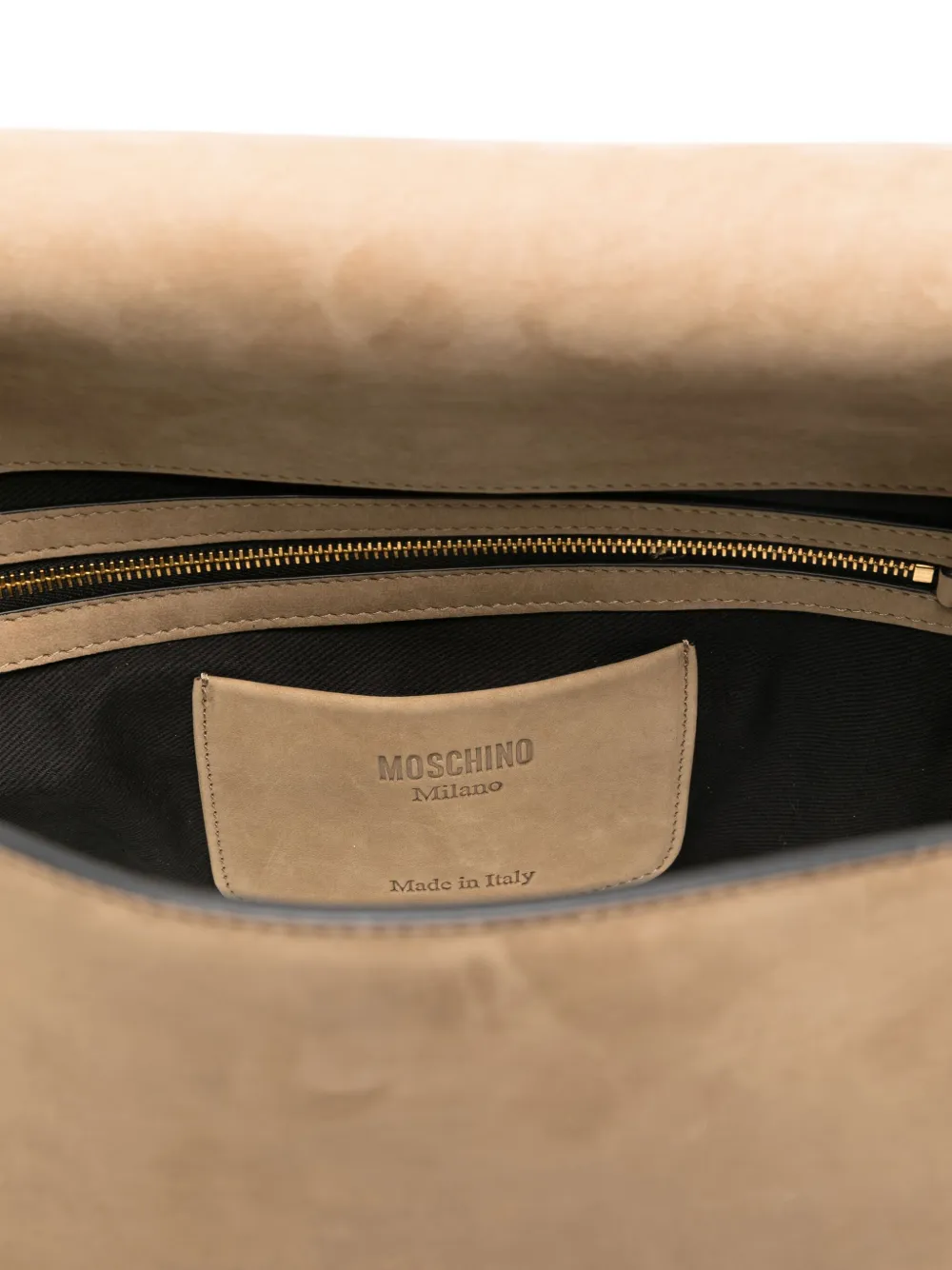Moschino Leren shopper met riem Beige