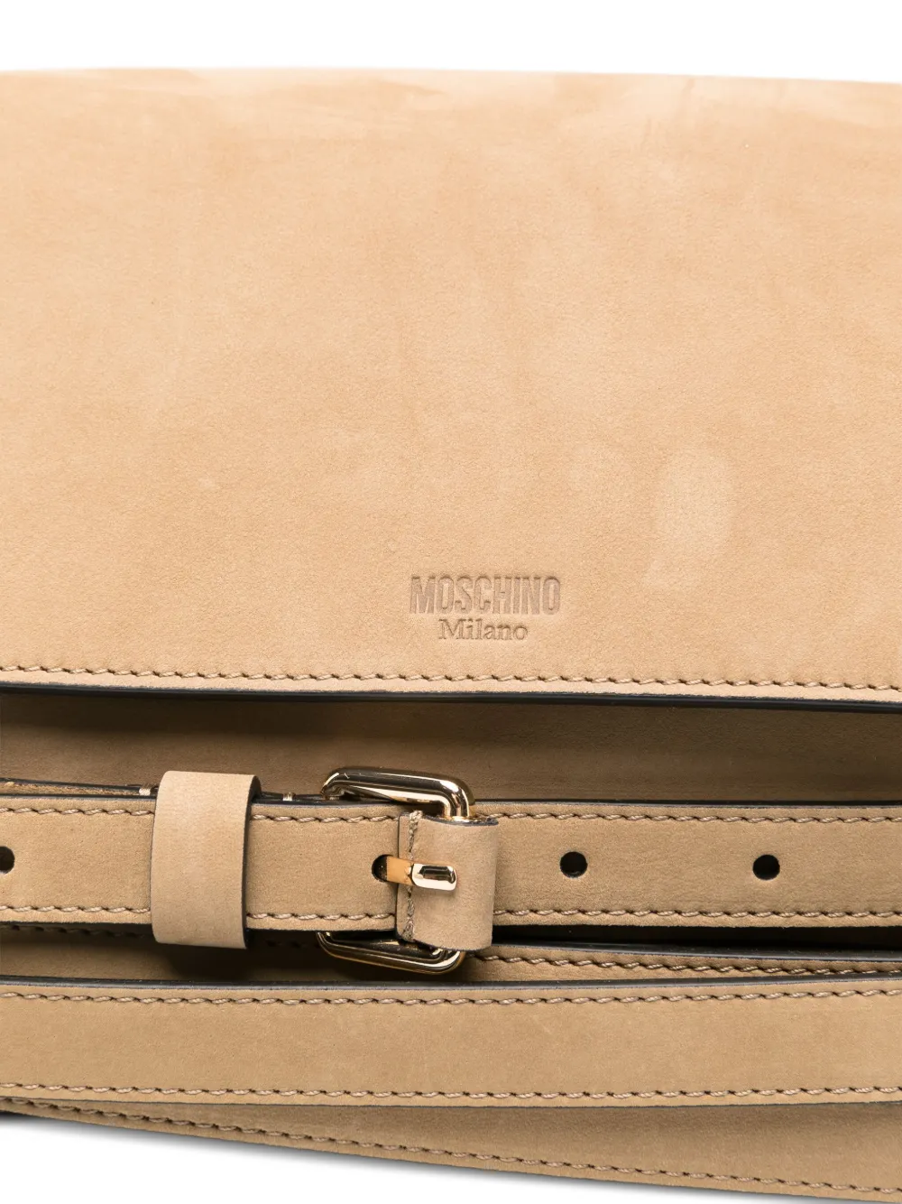 Moschino Leren shopper met riem Beige