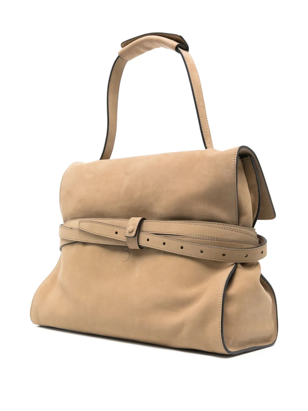 Moschino Leren shopper met riem Beige