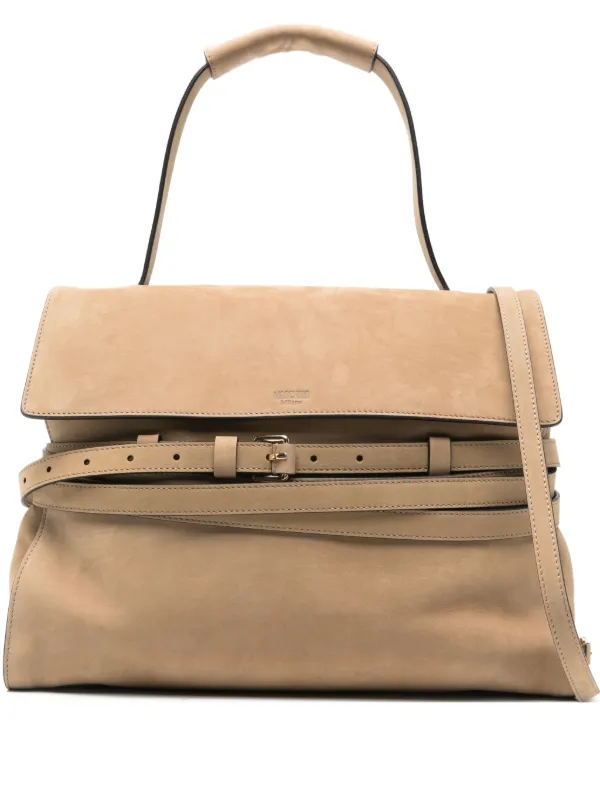 Moschino ベルテッド レザーハンドバッグ | ニュートラル | FARFETCH JP