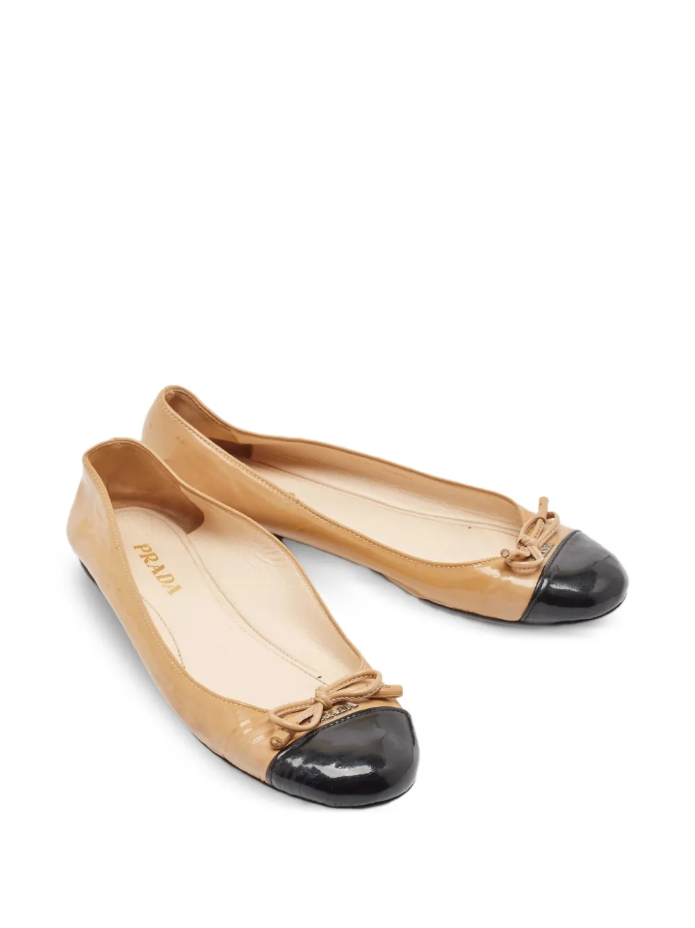 Prada Pre-Owned Tweekleurige ballerina's - Beige