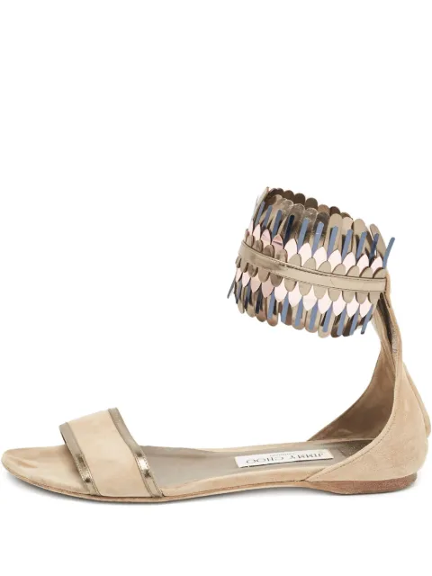 Jimmy Choo Pre-Owned Flache Kimro Sandalen mit Fransen