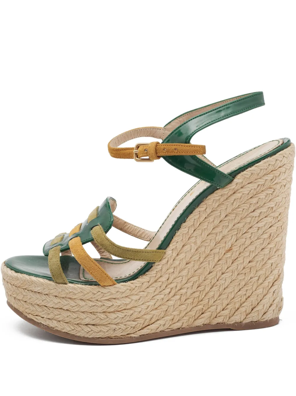 130mm leather wedge sandals