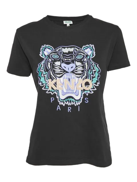 Kenzo Pre-Owned 타이거 자수 코튼 티셔츠