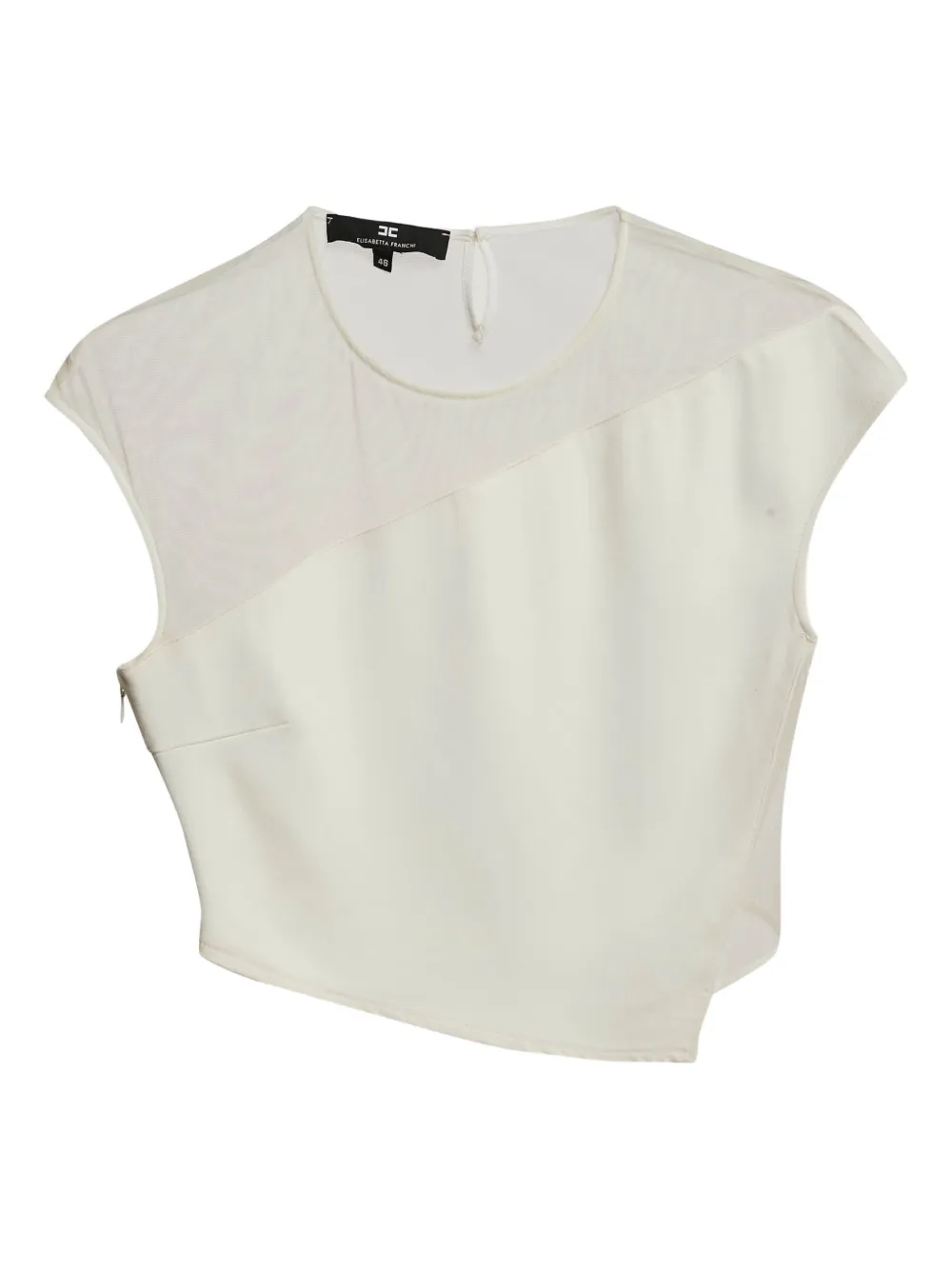Elisabetta Franchi panelled crop top | White | Image 1