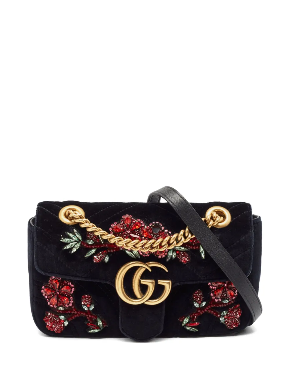 Gucci Pre-Owned GGマーモント ショルダーバッグ - ブラック Gucci Pre-Owned GGマーモント ショルダーバッグ - ブラック