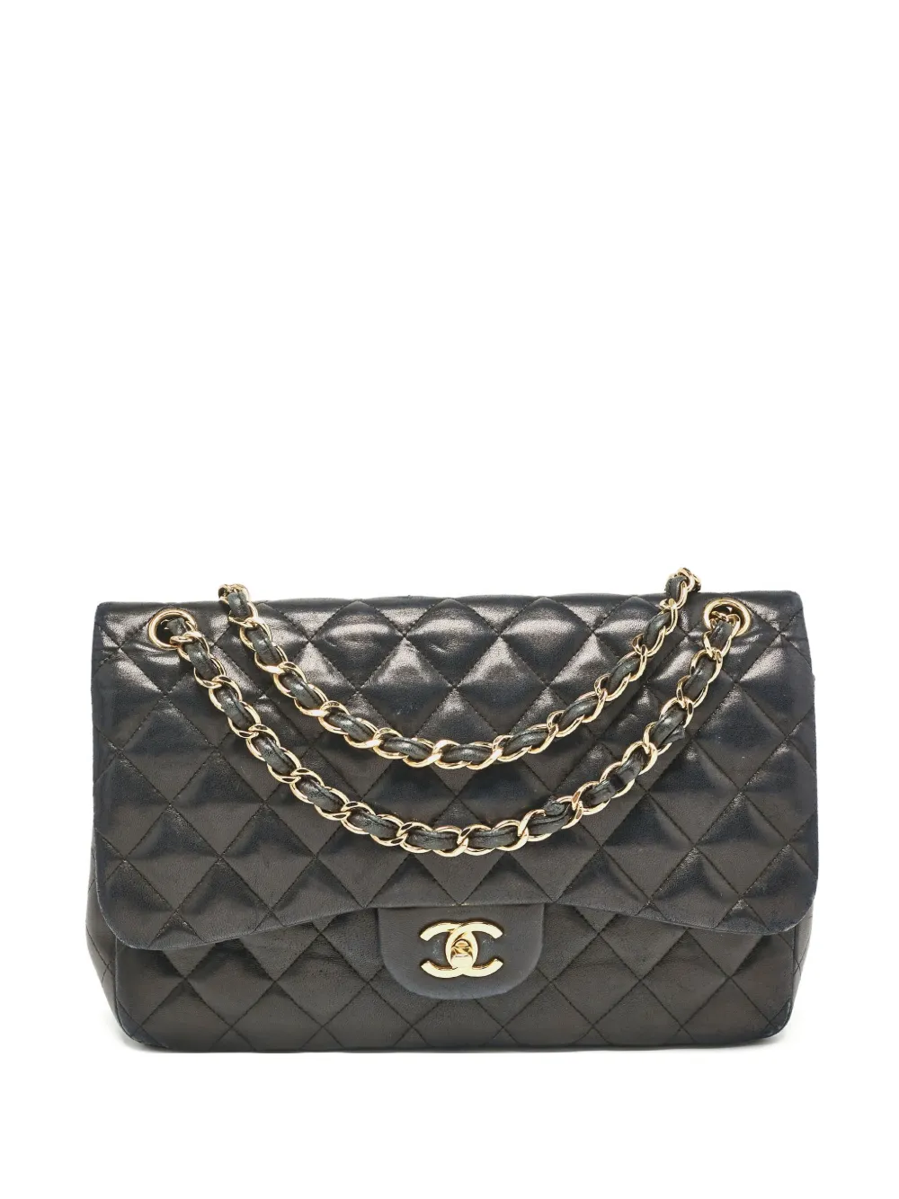CHANEL Pre-Owned ジャンボ クラシック ダブルフラップ ショルダーバッグ - ブラック CHANEL Pre-Owned ジャンボ クラシック ダブルフラップ ショルダーバッグ - ブラック