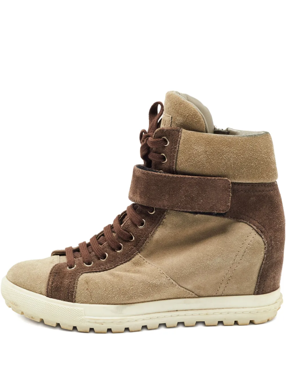 Miu Miu Pre-Owned suede wedge boots | marron | Image 1