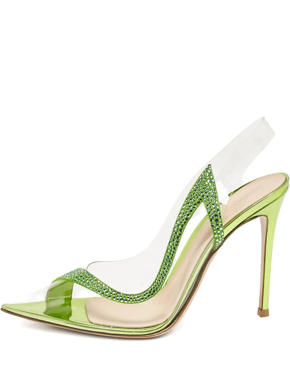 Gianvito Rossi 110mm pre-owned crystal-embellished pumps | Green | Image 1