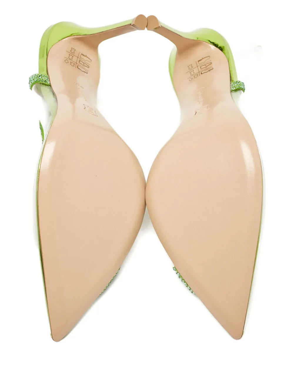 Pre-owned Gianvito Rossi 110mm Crystal-embellished Pumps In Green