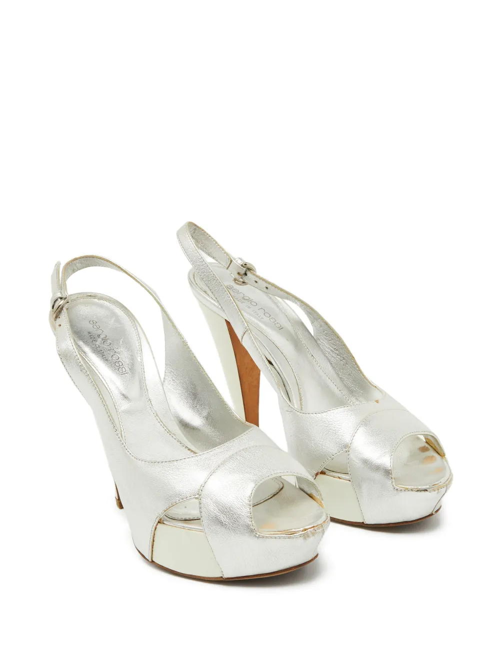 Sergio Rossi Vintage 130mm metallic-leather sandals | Image 2