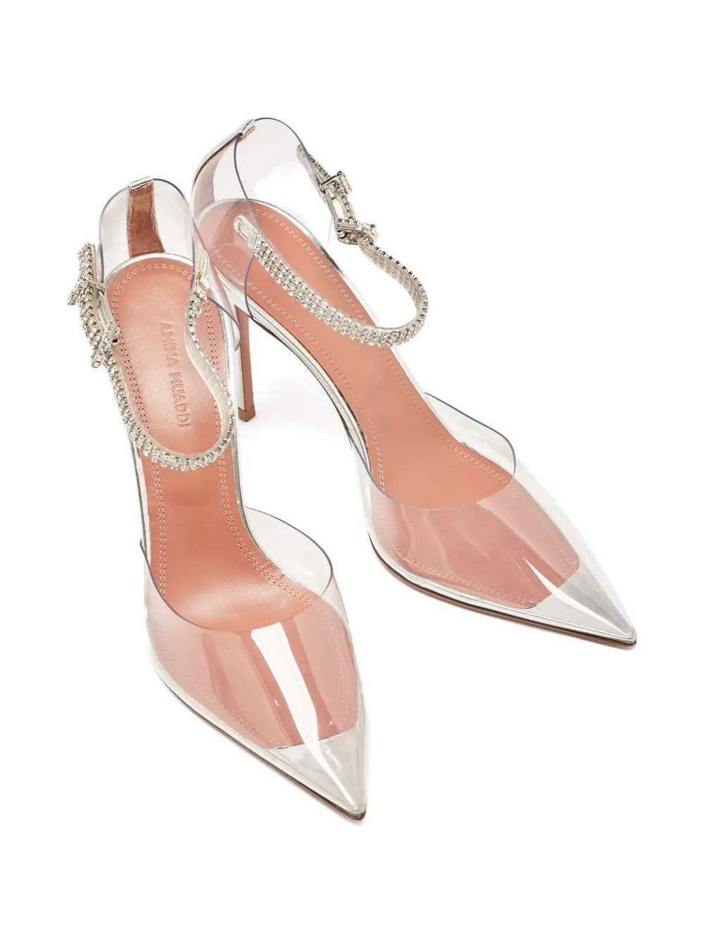 Amina Muaddi Pre-owned 100 mm pumps verfraaid met kristallen - Beige