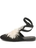 Giuseppe Zanotti Vintage Gioia feather-embellished flat mules - Black