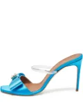 Malone Souliers pre-owned 95mm Emily satin bow-detail stiletto mules - Blue