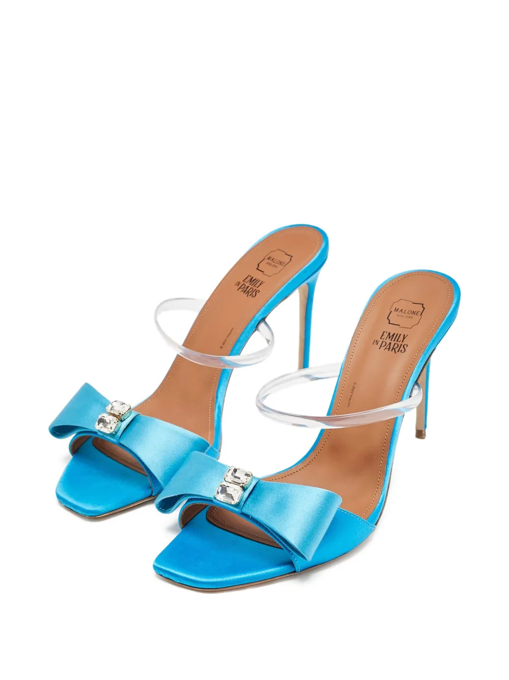 Malone Souliers pre-owned 95mm Emily satin bow-detail stiletto mules | Image 2