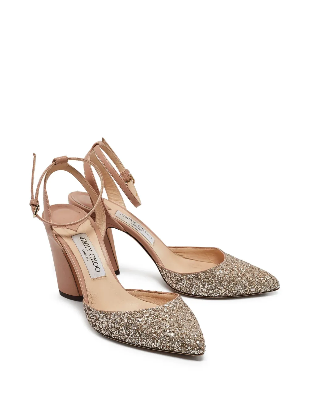 Jimmy Choo Pre-Owned 100 mm pumps met glitters - Beige