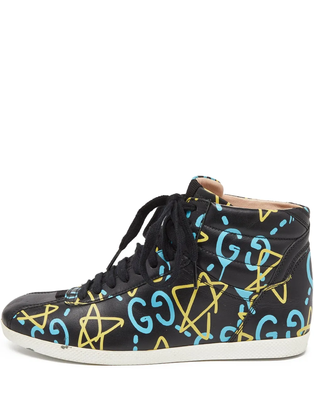 Pre-owned Gucci Graffiti Ghost High-top Sneakers
